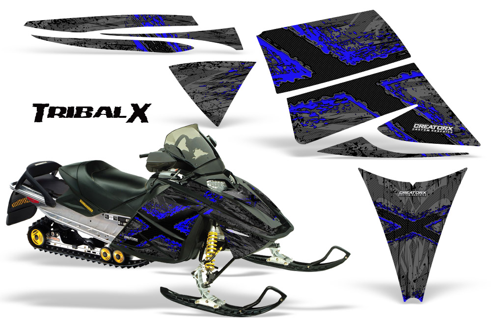 Ski-Doo Rev Graphics Kit TribalX Blue Silver